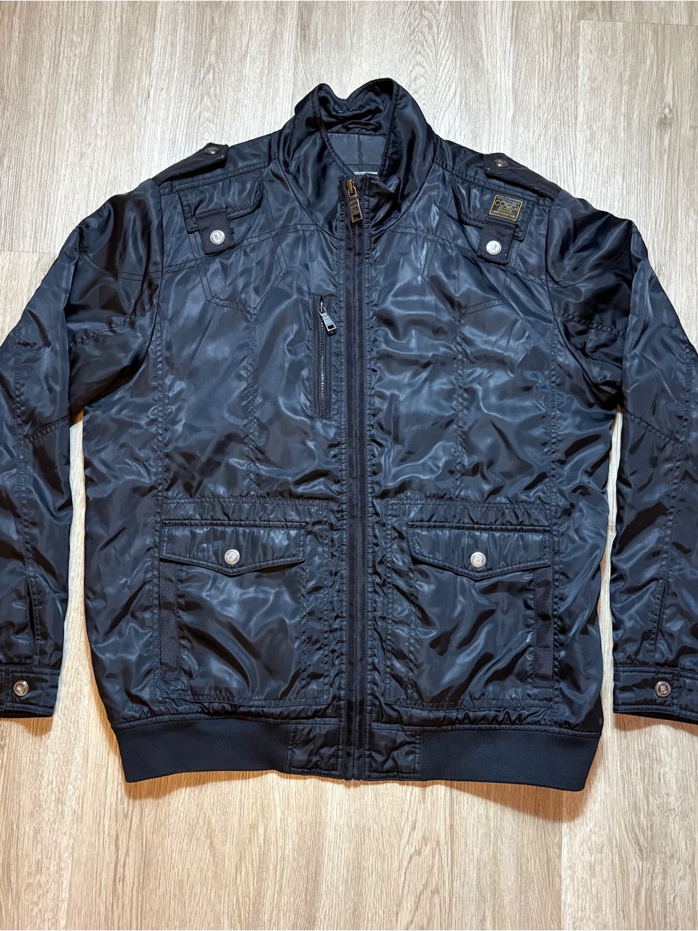 COOGI Black Bomber-Style Zip Front Jacket